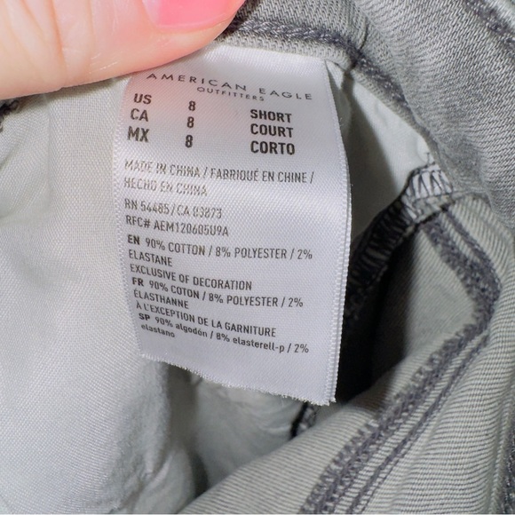 American Eagle AE Gray Wash Next Level Stretch Distressed Hi Rise Jegging Jean - Picture 6 of 7